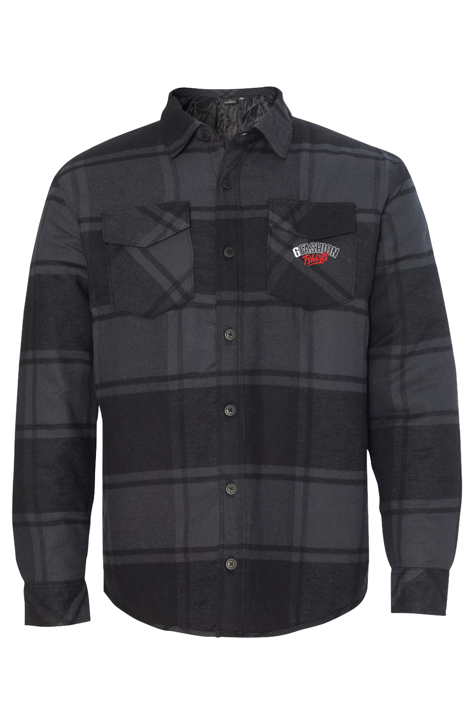 Mens Quilted Flannel Shirt Jacket