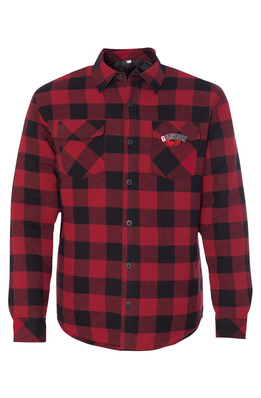 Mens Quilted Flannel Shirt Jacket