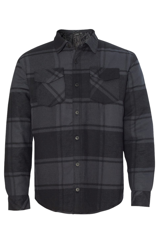 Mens Quilted Flannel Shirt Jacket