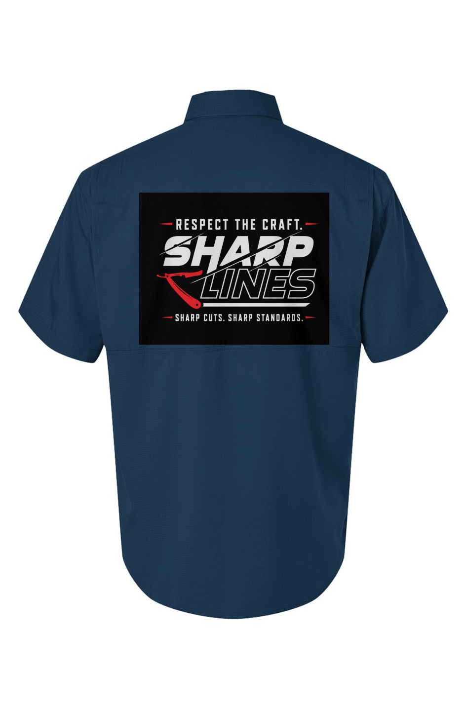Sharp Lines Performance Barber Shirt – Navy